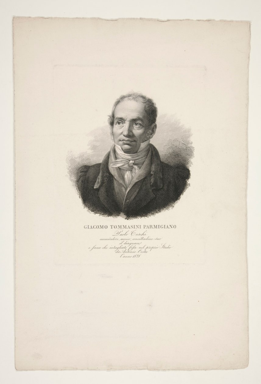 Porträtt av Giacomo Tommasini Parmesan av Paolo Toschi