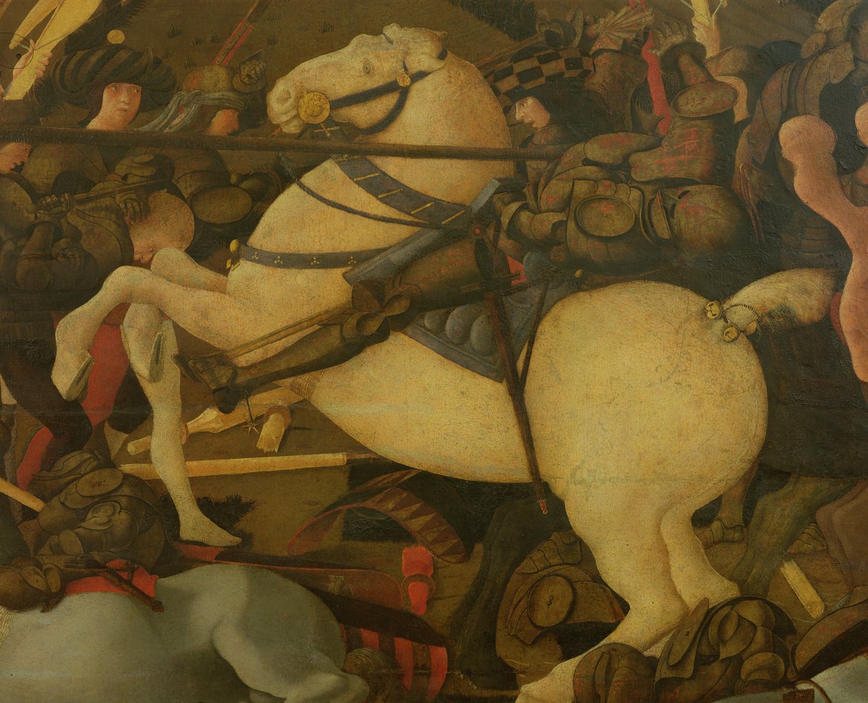 Detalj av Niccolo da Tolentino, från slaget vid San Romano 1432, ca 1456 (tempera på panel) av Paolo Uccello