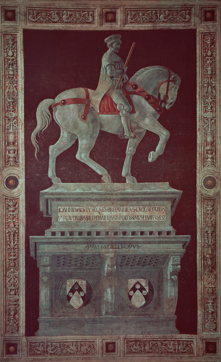Ridmonumentet av Sir John Hawkwood (1320-94), 1436 (fresk överförd till duk) av Paolo Uccello