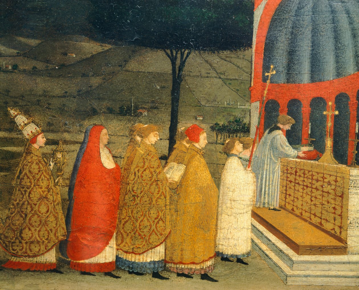 Predella of Miracle of Profaned Host av Paolo Uccello (1397-1475), detalj av Paolo Uccello