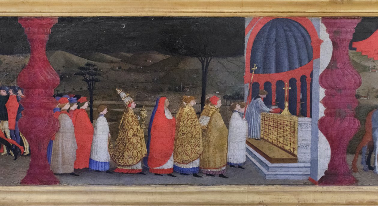 Predella om profanering av värden, detalj av Paolo Uccello