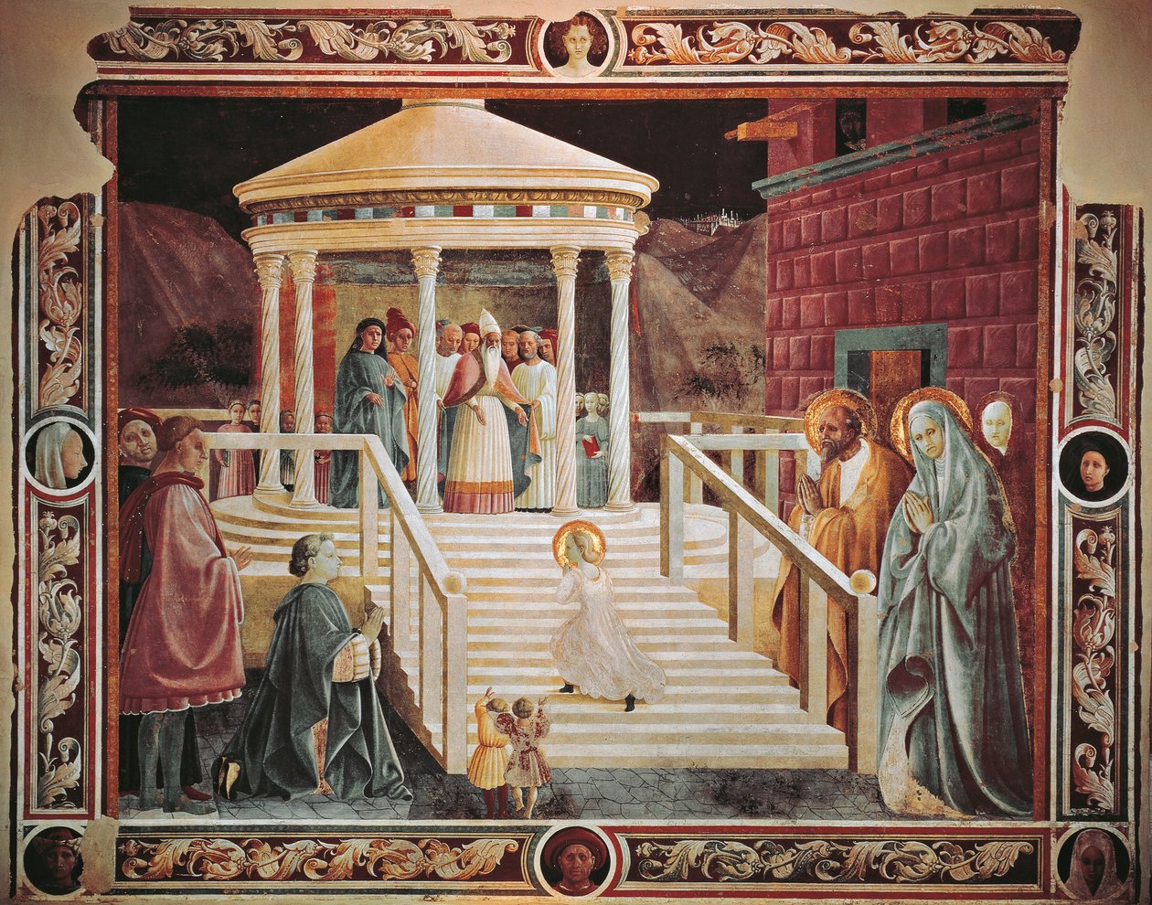 Presentation av Maria vid templet, av Paolo Uccello (1397-1475), katedralen i Prato av Paolo Uccello