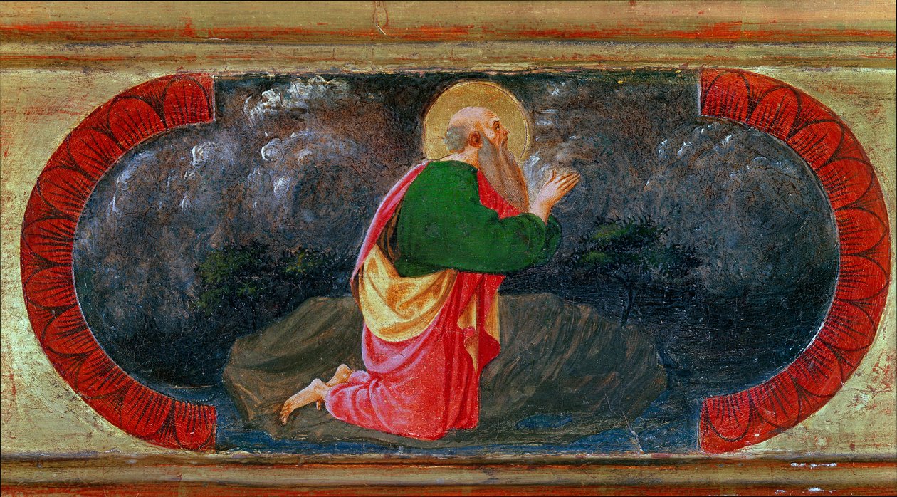 Sankt Johannes i Patmos. Målning av Paolo di Dono dit Paolo Uccello (1397-1475) av Paolo Uccello