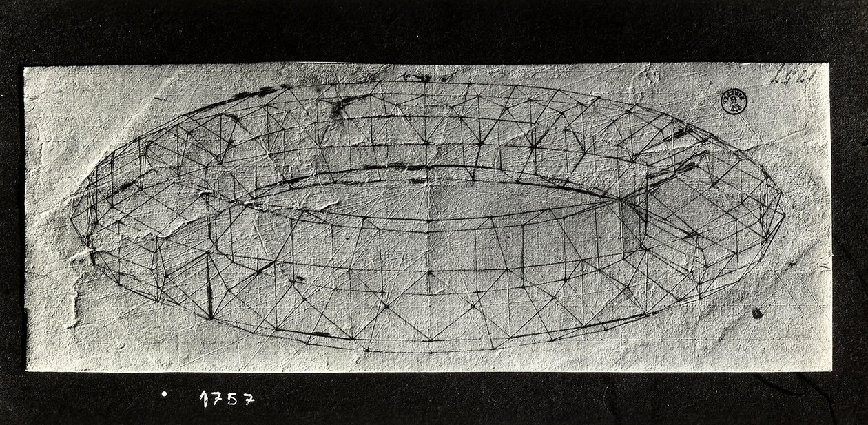 Studie av en "mazzocchio" (vadderad rullad bas på en huva) (penna och bläck på papper) av Paolo Uccello