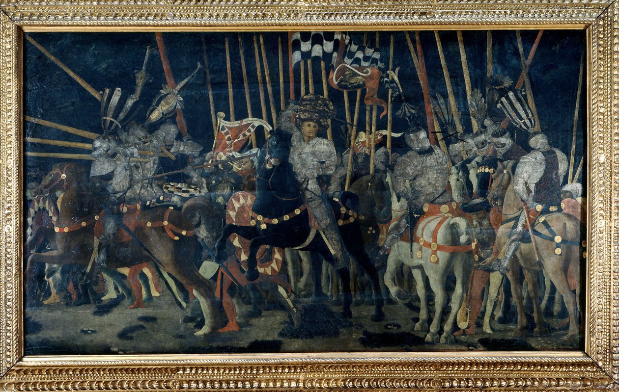 Motattacken av Micheletto da Cotignola (Slaget vid San Romano). Andra avsnittet som illustrerar Micheletto da Cotignolas motattack. Målning av Paolo di Dono dit Paolo Uccello (1397-1475) av Paolo Uccello