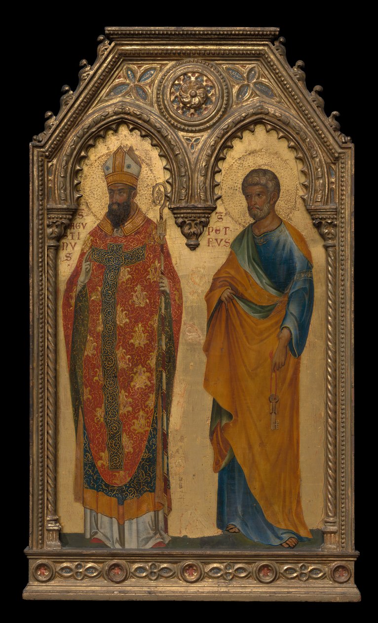 De heliga Augustinus och Peter, omkring 1350 av Paolo Veneziano