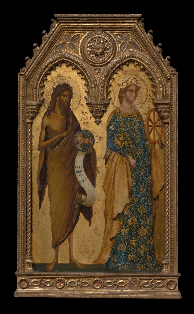 De heliga Johannes Döparen och Katarina av Alexandria, omkring 1350 av Paolo Veneziano