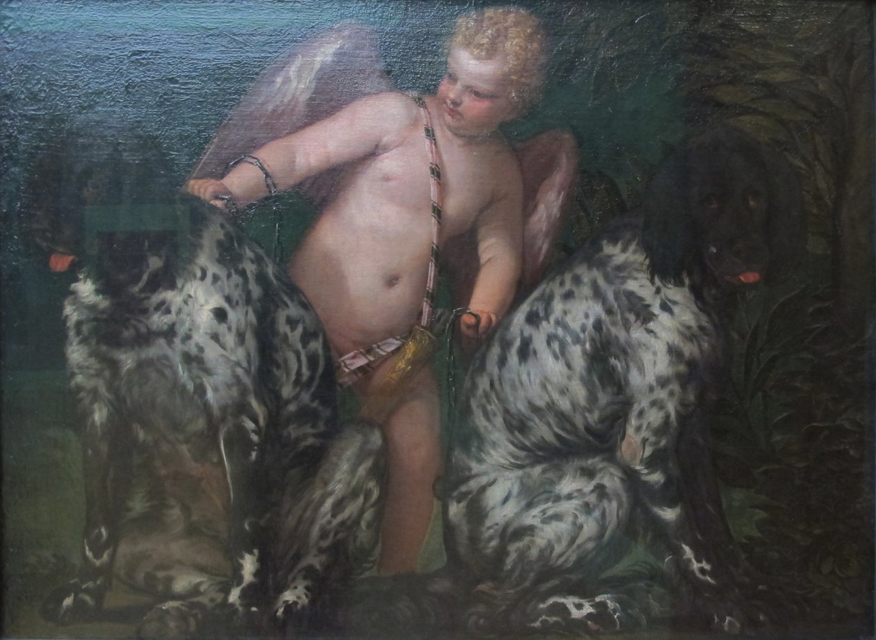 Amor med två hundar av Paolo Veronese