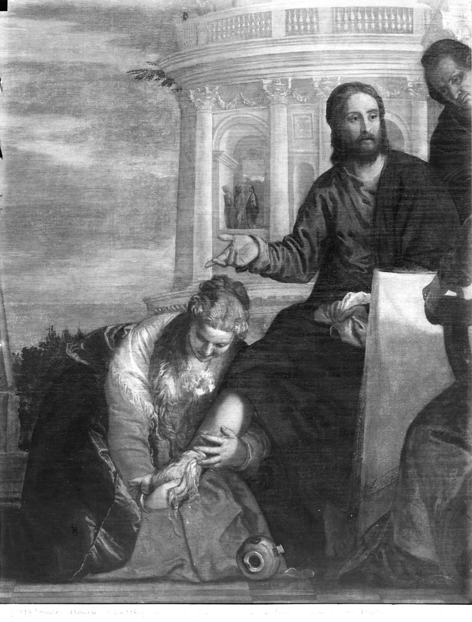 Måltiden i fariséen Simons hus, detalj av den centrala delen, 1570 av Paolo Veronese
