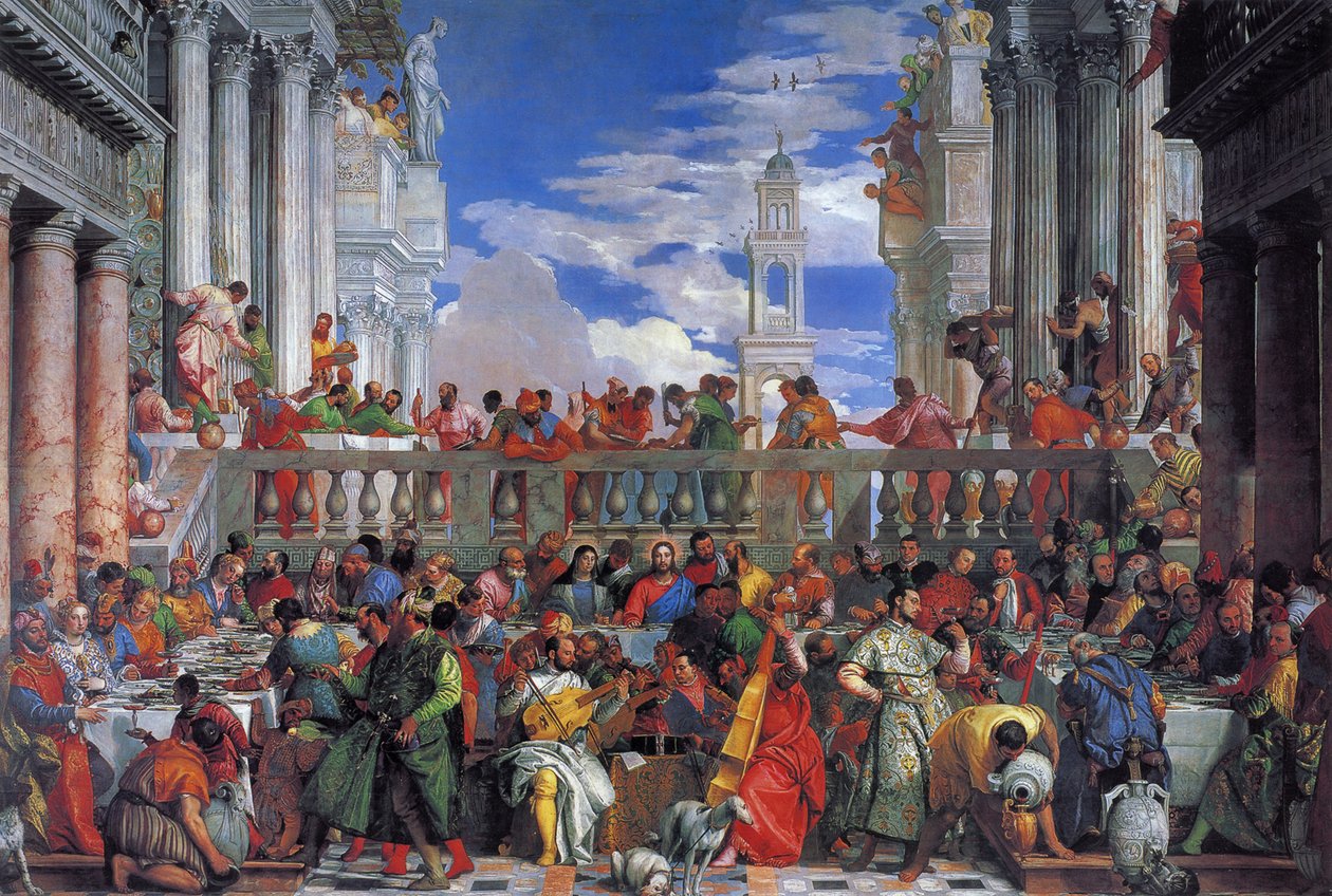 Bröllopsfesten i Kana, 1563 av Paolo Veronese