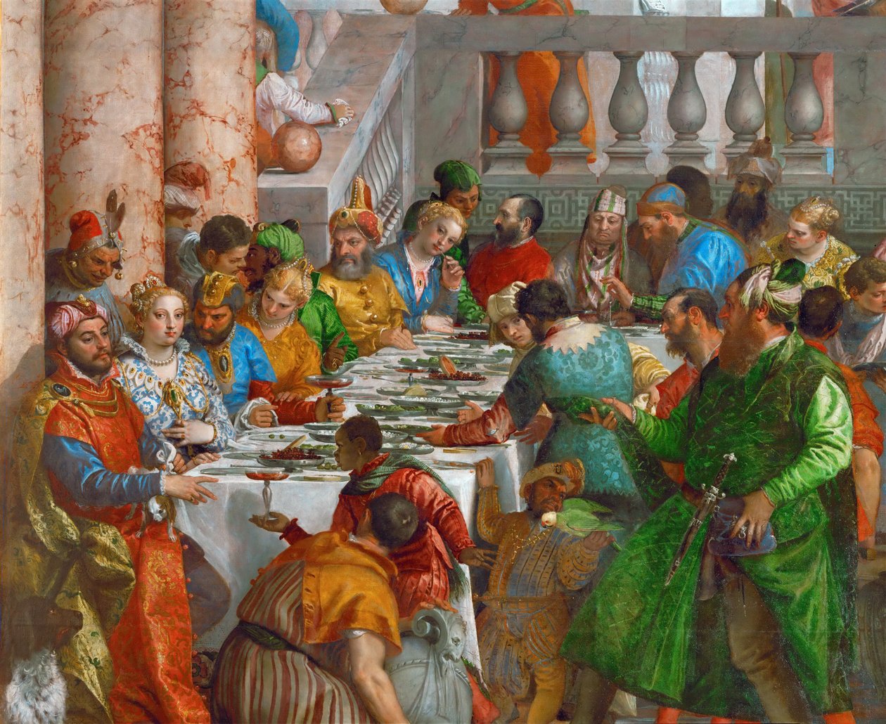 Bröllopsfesten i Cana Detalj av Paolo Veronese