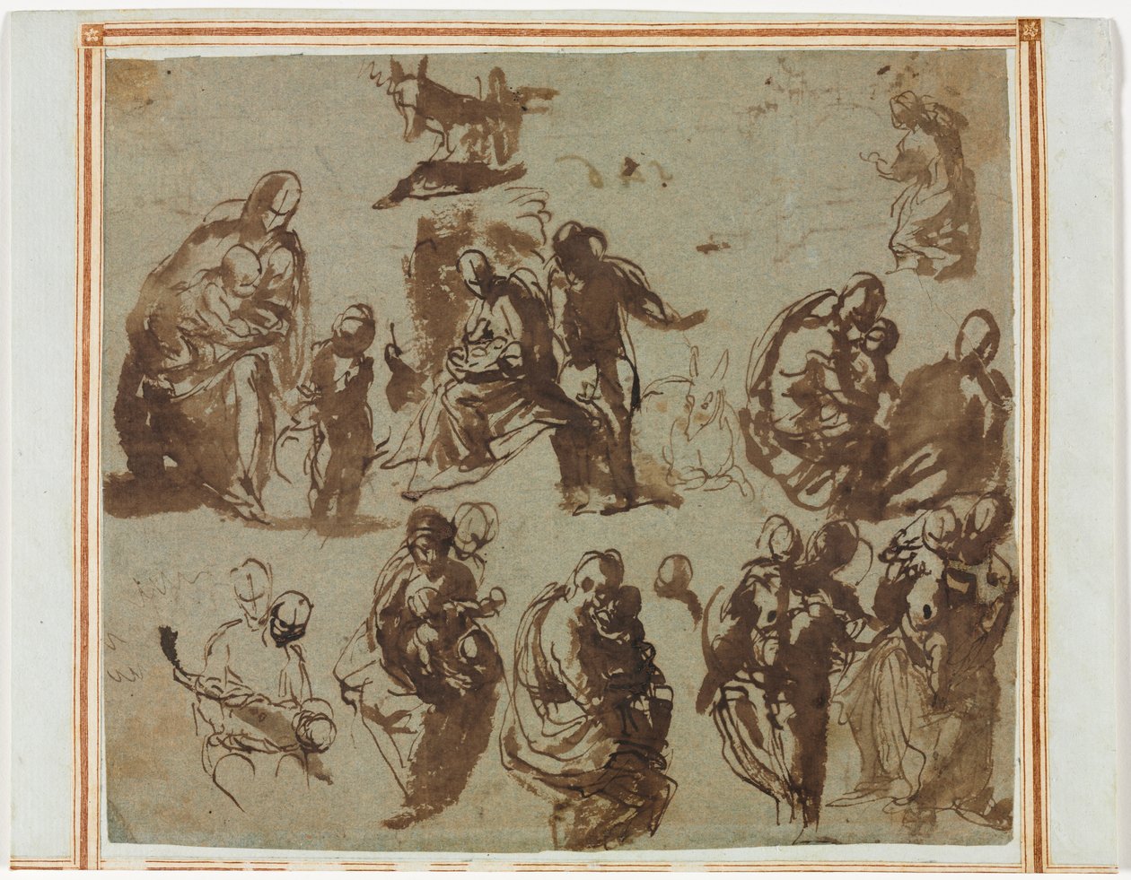 Olika skisser av Madonnan och barnet, ca. 1580. av Paolo Veronese