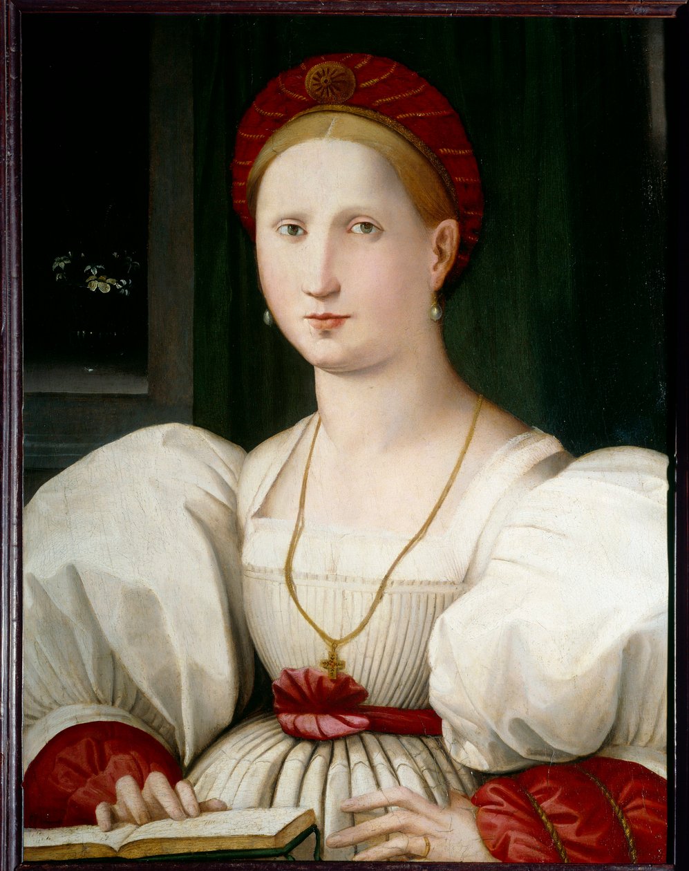 Porträtt av kvinnamålning av Paolo Zacchia (cirka 1519-1561) (ec.ital.) 1500-talet sön. 0,73x0,55 m Lille musee des Beaux Arts av Paolo Zacchia