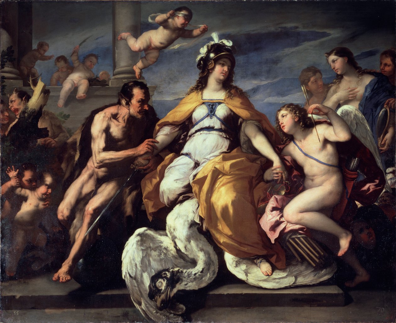 "Love and the Vices Disarm Judgement", sent 1600-tal eller tidigt 1700-tal av Paolo de