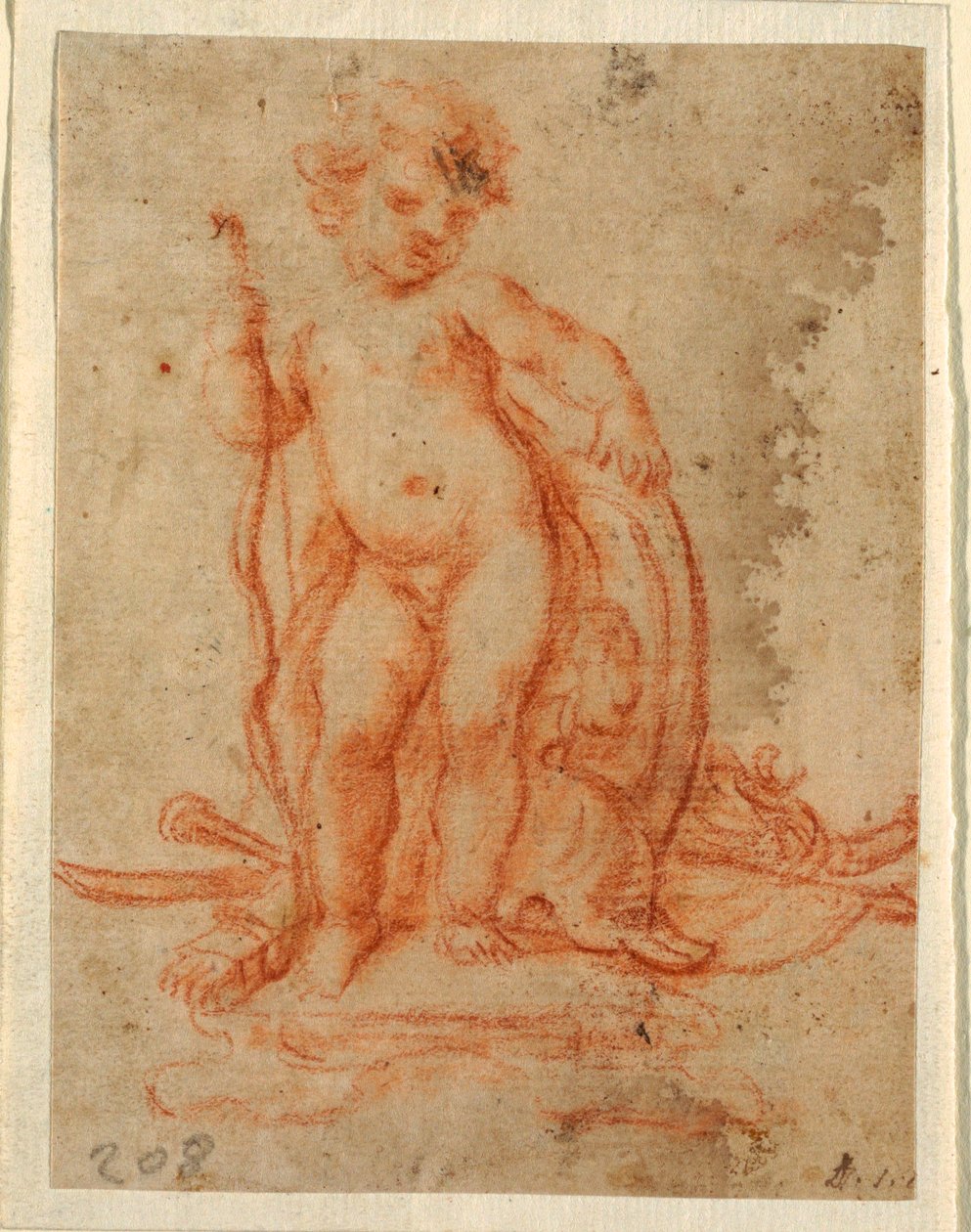 Ritning, Motiv till Amor och vapentrofé, 1710-28 av Paolo de Mattheis