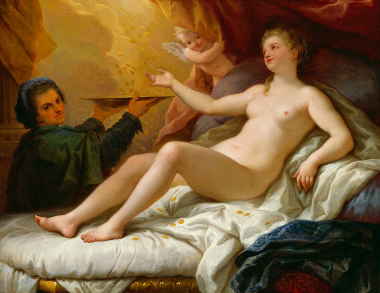 Danae, ca 1705 (olja på duk monterad på masonit) av Paolo di Matteis