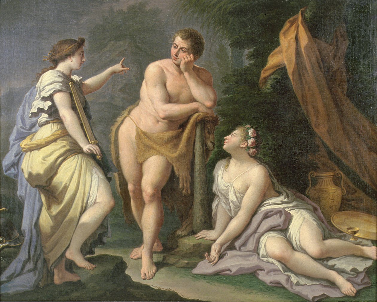 The Choice of Hercules (olja på duk) av Paolo di Matteis