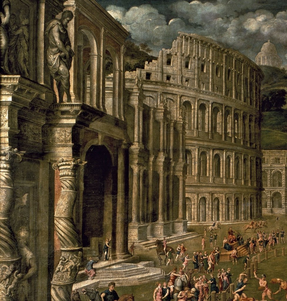Gladiatorkamp (detalj 1) av Paris Bordone