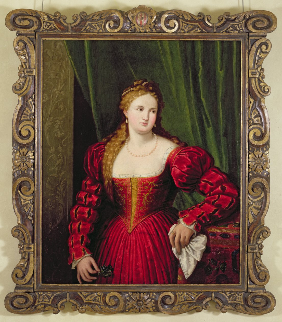Porträtt av Violante, dotter till Palma Vecchio, 1530-35 av Paris Bordone