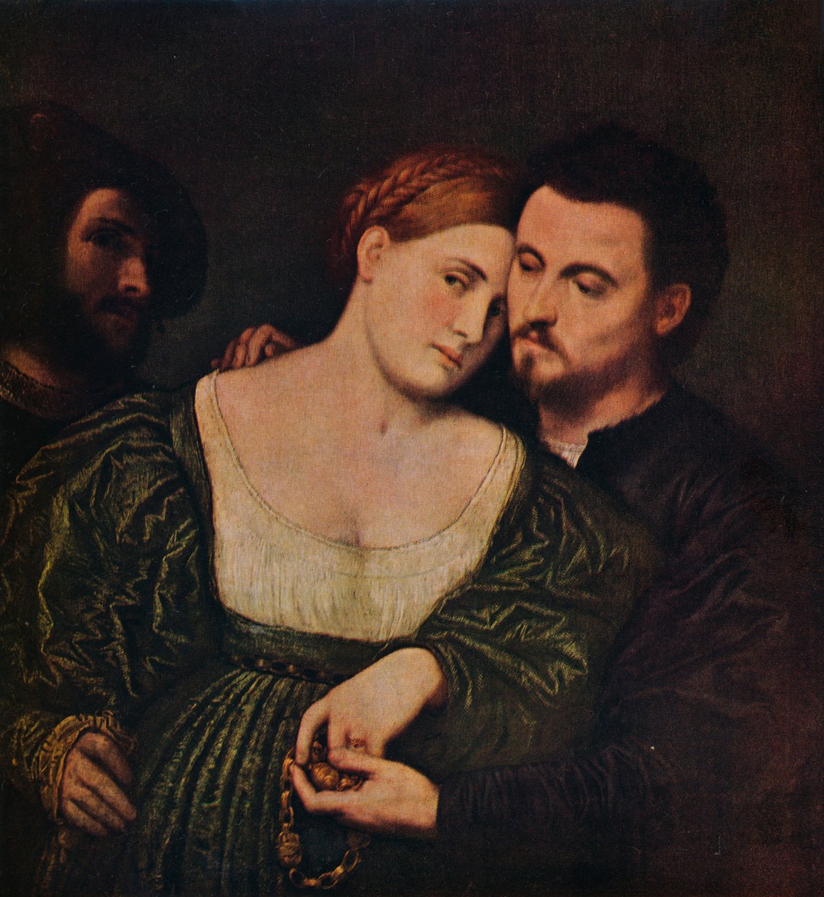 De älskande, 1525-1530 c1940 av Paris Bordone