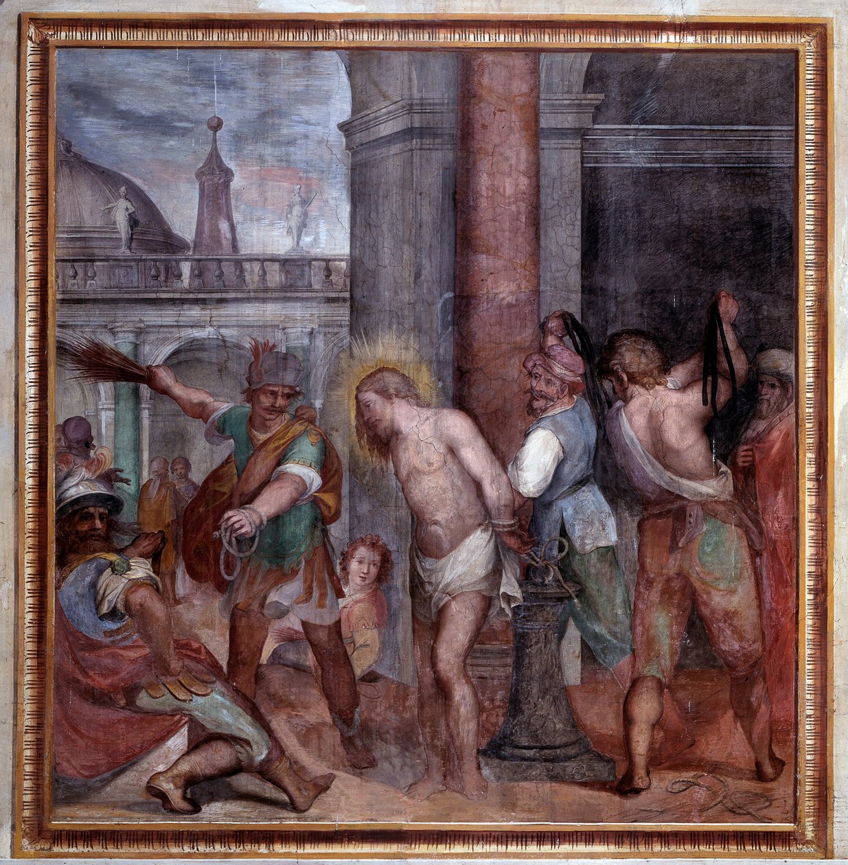 Kristi passion, Jesu piskning (fresko av Paris Nogari