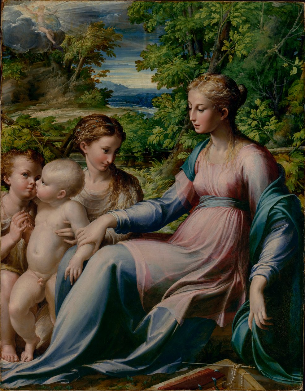 Parmigianino - Jungfru och barn med Johannes Döparen och Maria Magdalena av Parmigianino