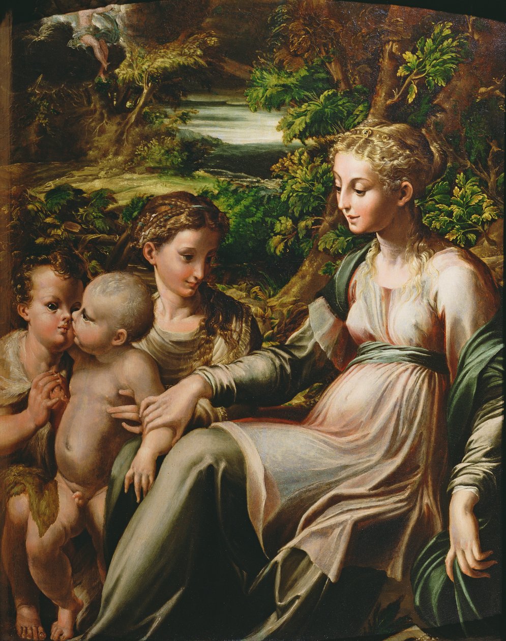 Jungfru och barn, med de heliga Katarina och Johannes av Parmigianino
