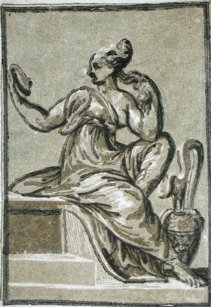 Prudence, av en anonym konstnär (träsnitt) av Parmigianino 