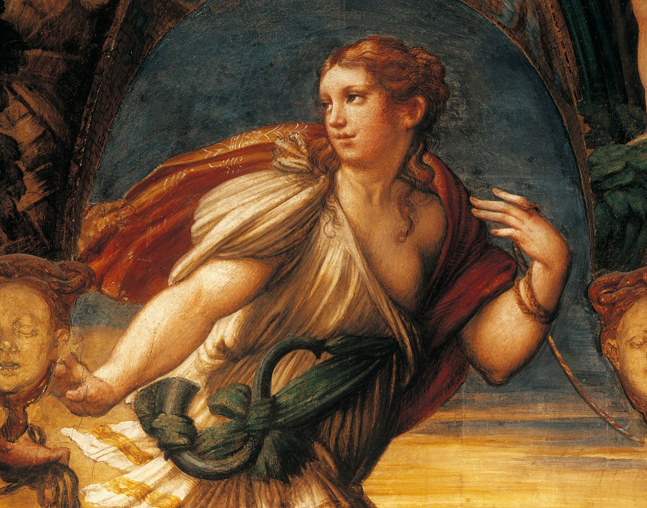 Legenden om Diana och Actaeon av Francesco Mazzola, känd som Parmigianino (1503-1540), fresk, detalj, Rocca Sanvitale, Fontanellato, Emilia Romagna av Parmigianino