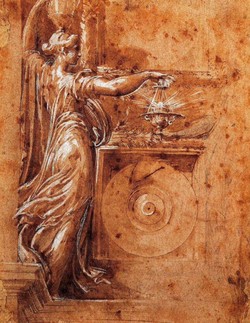Studie av Jungfrun för den fristående kyrkan, av Francesco Parmigianino (1503-1540) av Parmigianino