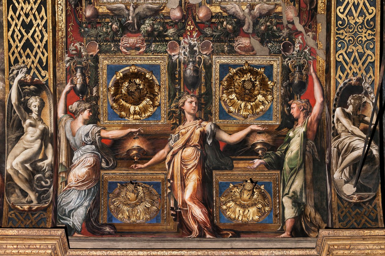 The Three Wise Virgins and Three Foolish Virgins, detalj av 3660863 av Parmigianino