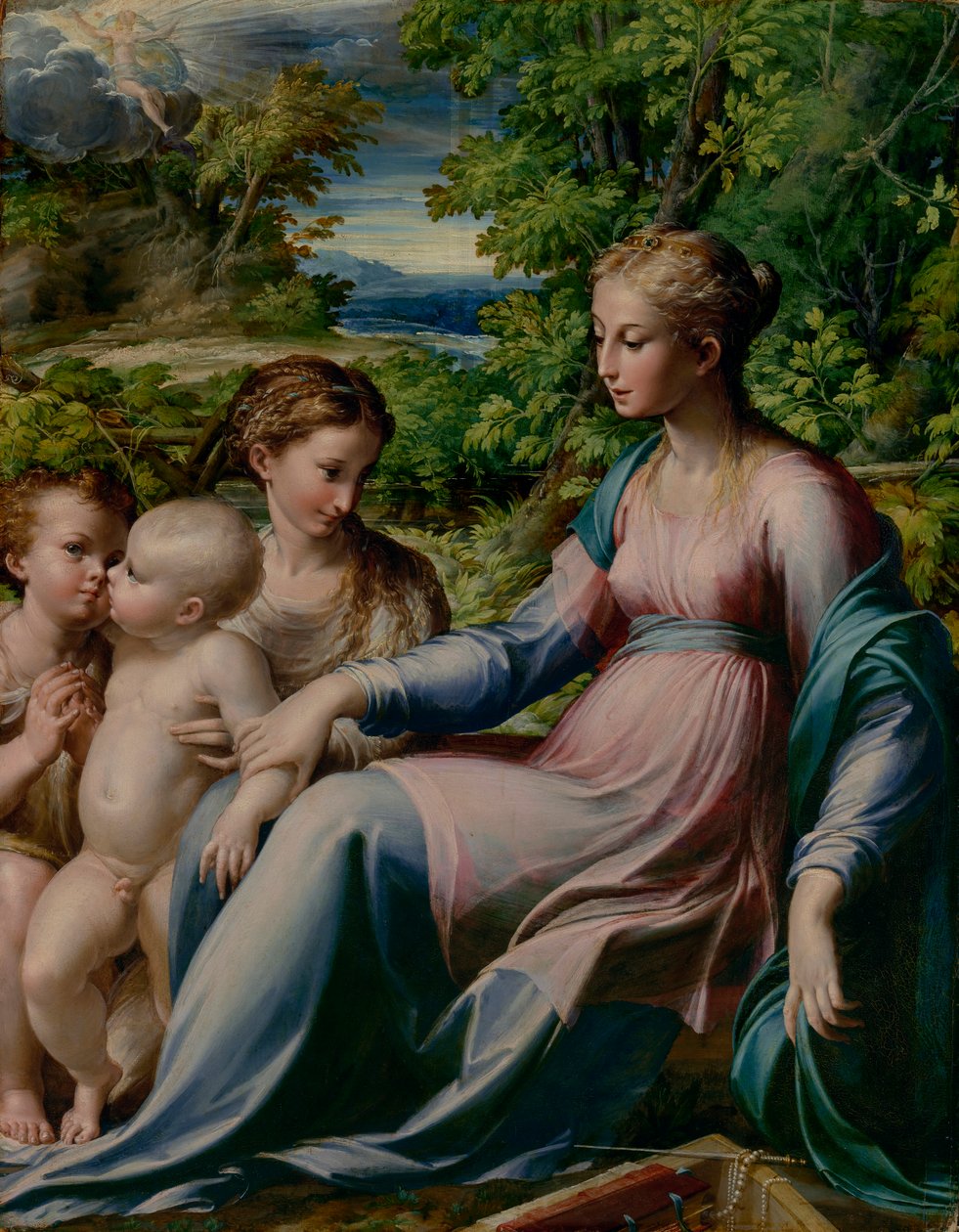 Jungfru och barn med Johannes Döparen och Maria Magdalena av Parmigianino