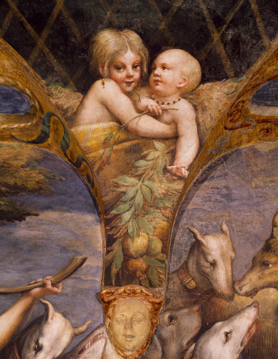 Vinglösa änglar, från Myth of Diana and Actaeon av Parmigianino