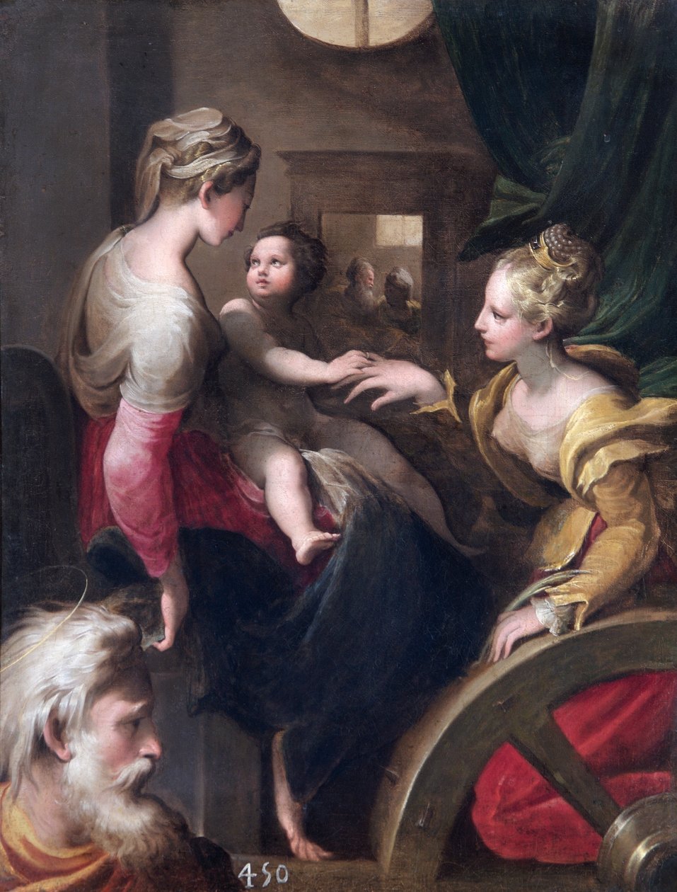 The Mystic Marriage of St Catherine (olja på duk) av Parmigianino (1503 40) (after)