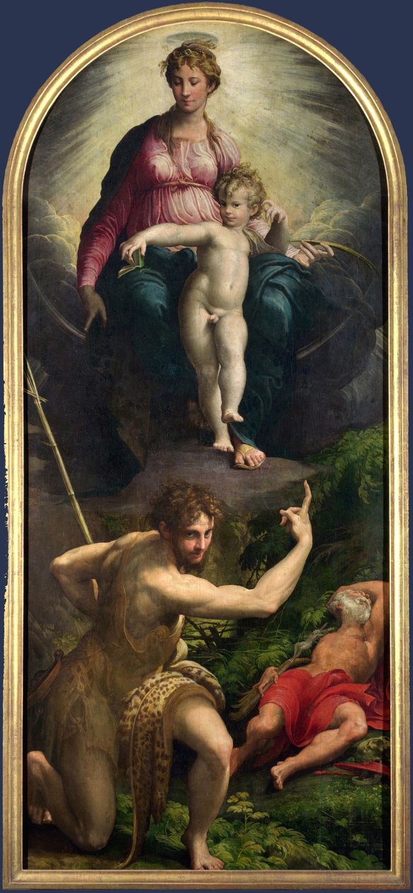 Madonna och barn med St. John och St. Jerome av Parmigianino