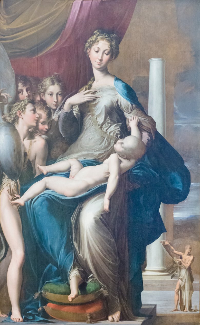 Madonna och barn med änglar, känd som Madonna med den långa halsen av Parmigianino (1503 40)