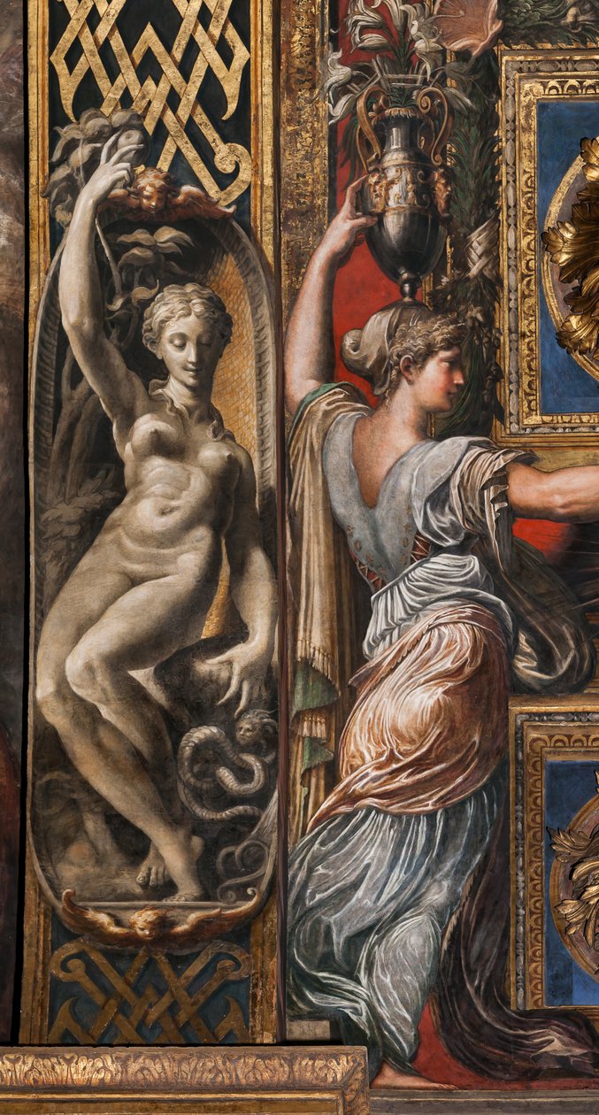 The Three Wise Virgins and Three Foolish Virgins, detalj av 3660863 av Parmigianino