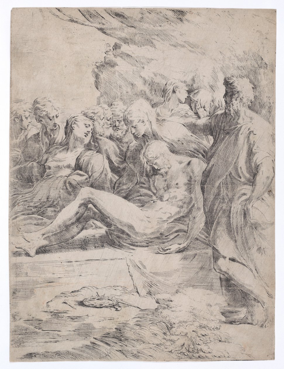 Gravläggning mot vänster, 1529-1530., 1529-1530. av Parmigianino