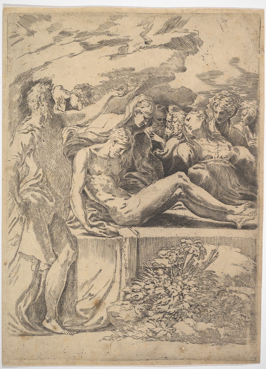 Gravläggning.n.d. av Parmigianino