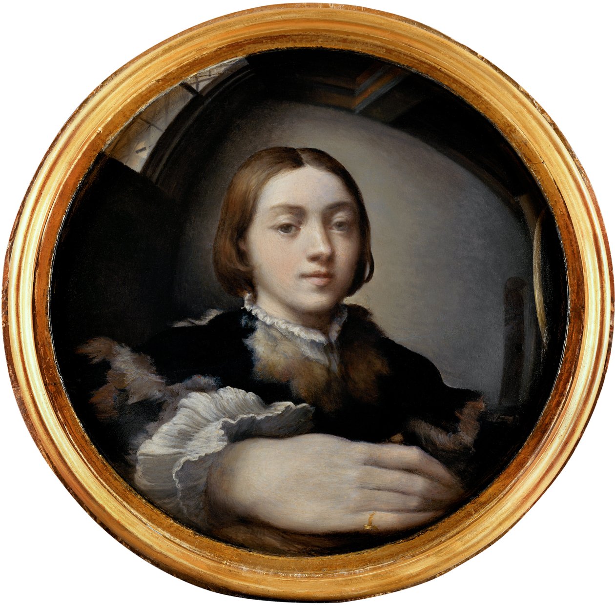Självporträtt i en konvex spegel, ca 1524 av Parmigianino