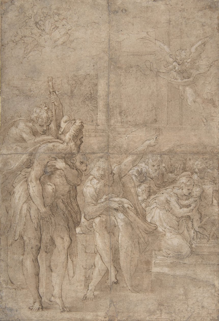 Herdarnas tillbedjan, 1524-27. av Parmigianino