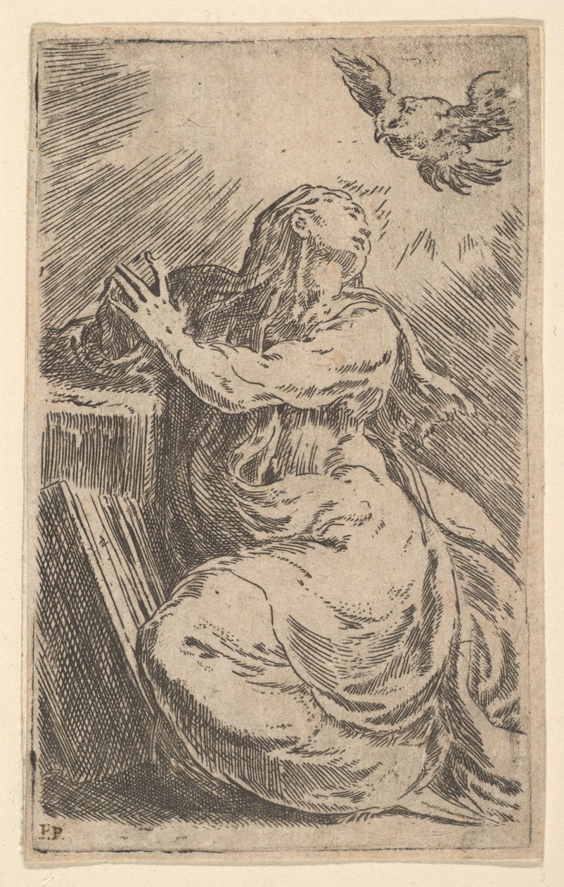 Bebådelsen, tidigt 1500-tal. av Parmigianino