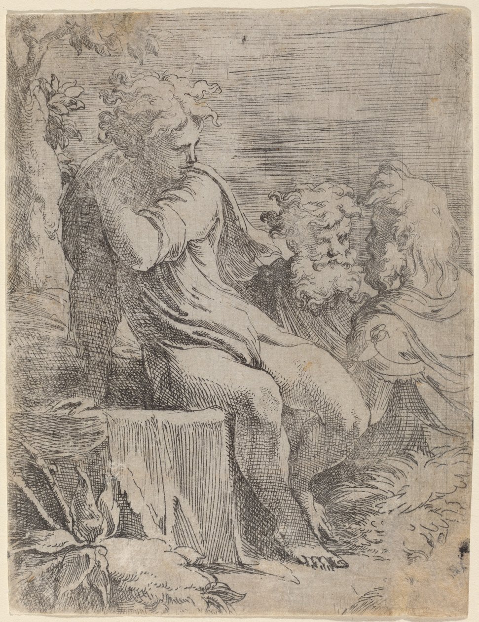 Pojken och två gubbar av Parmigianino