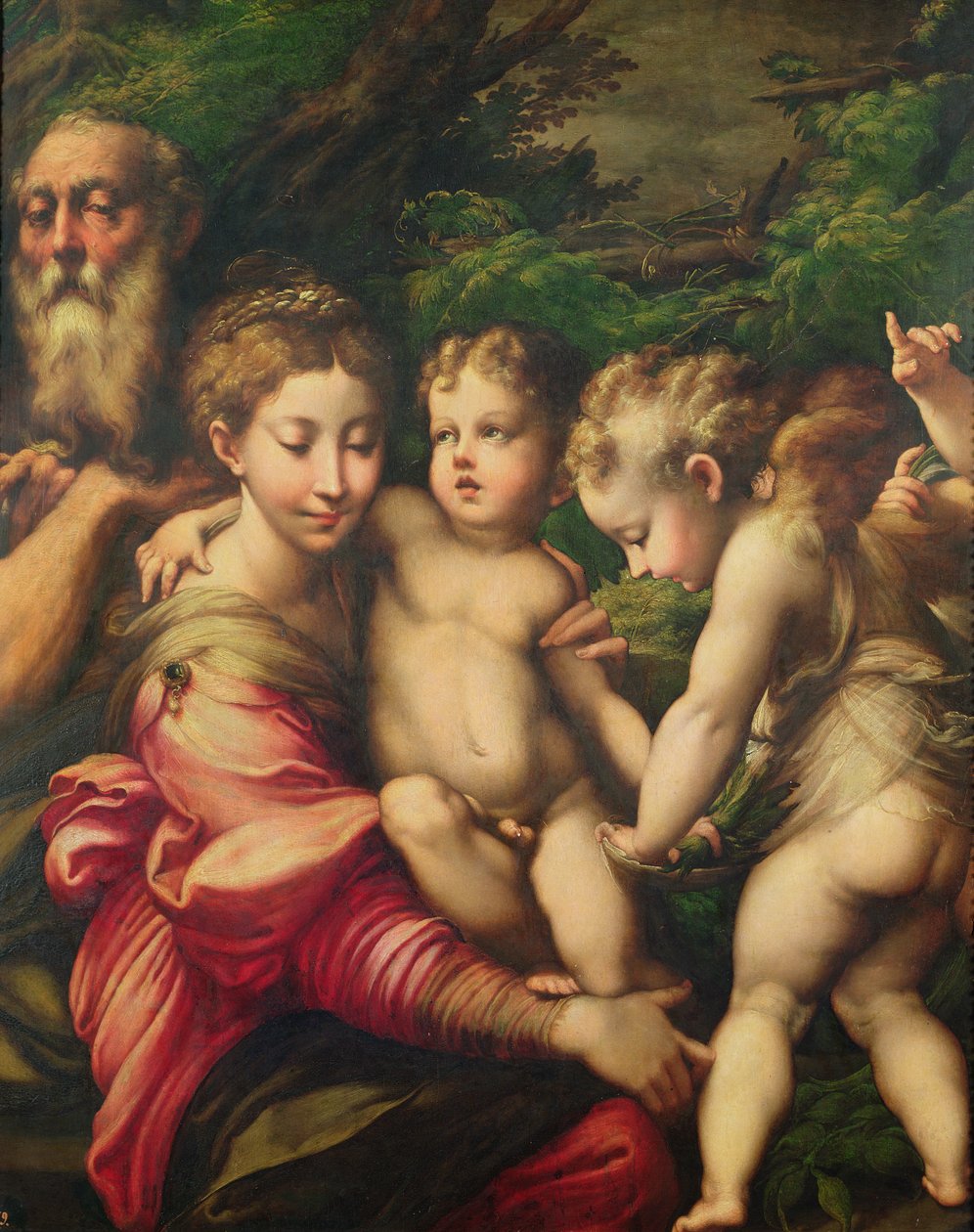 Den heliga familjen (vila på flykten till Egypten) 1524 av Parmigianino