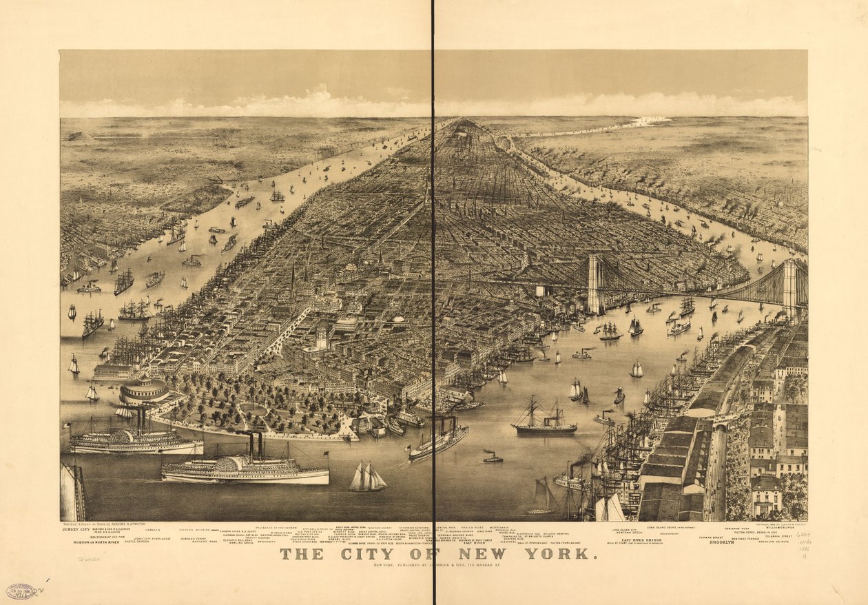 Staden New York av Parsons and Atwater; Currier and Ives