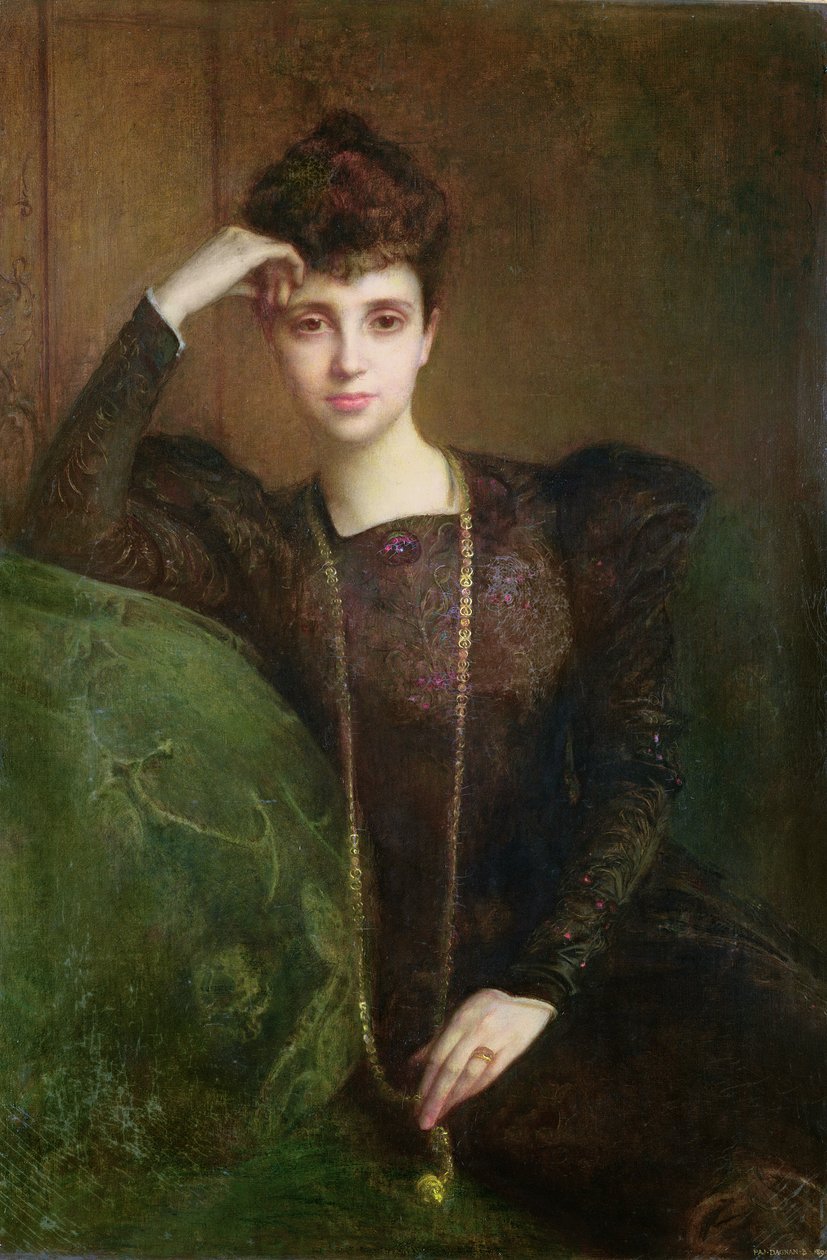 Porträtt av en ung kvinna, ca 1900 av Pascal Adolphe Jean Dagnan Bouveret