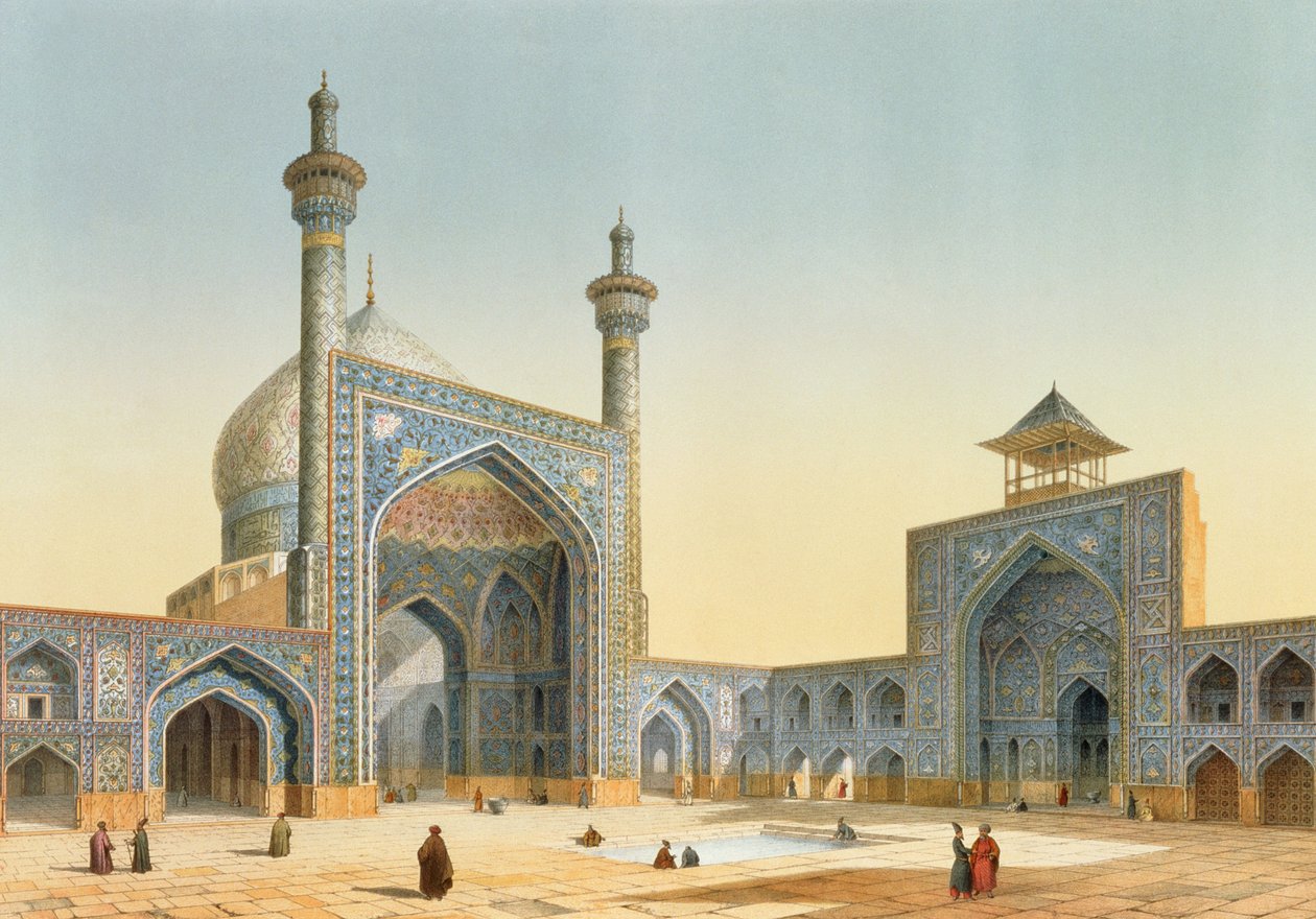 Utsikt över innergården i Mesdjid-i-Shah, Isfahan, från 