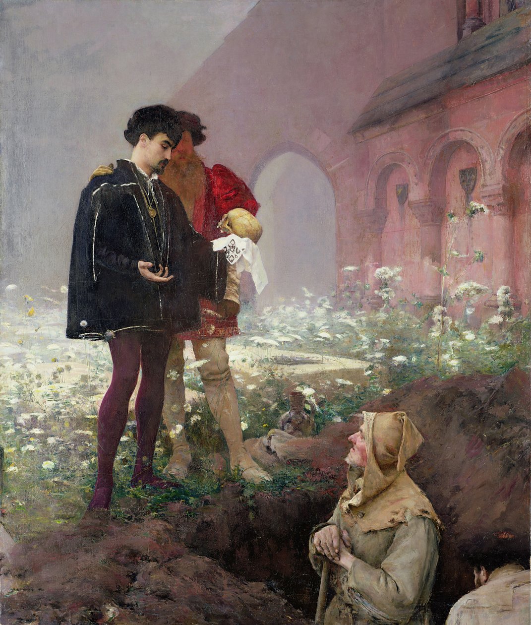 Hamlet och gravgrävaren, 1883 av Pascal Adolphe Jean Dagnan Bouveret