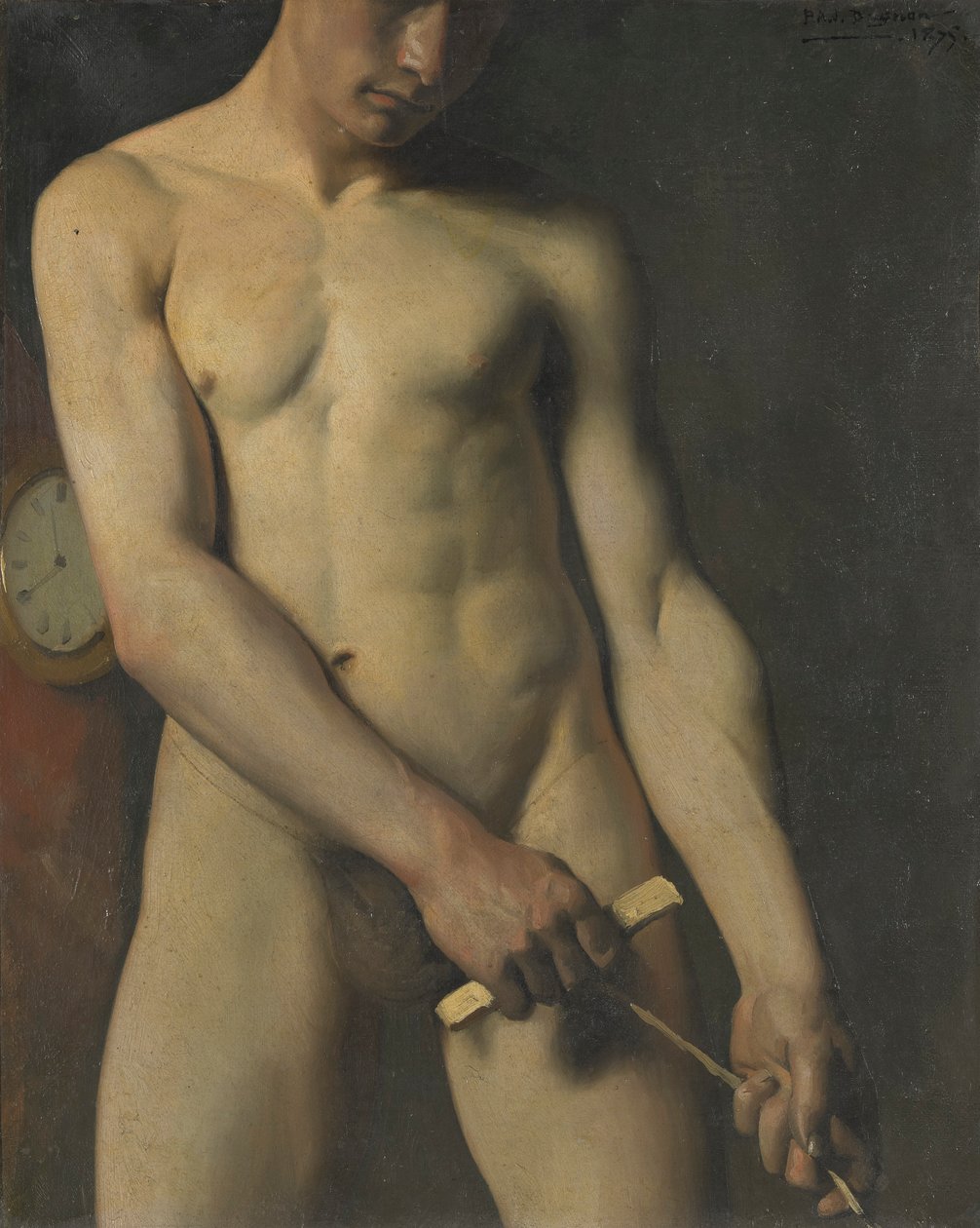 Nakenstudie av en man av Pascal Adolphe Jean Dagnan Bouveret