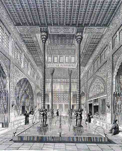 Interiör av Chahar Bagh-palatset i Isfahan, från 